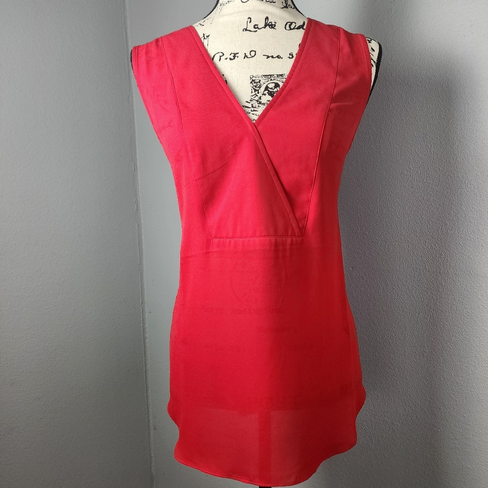 Rose + Olive red sleeveles top, large